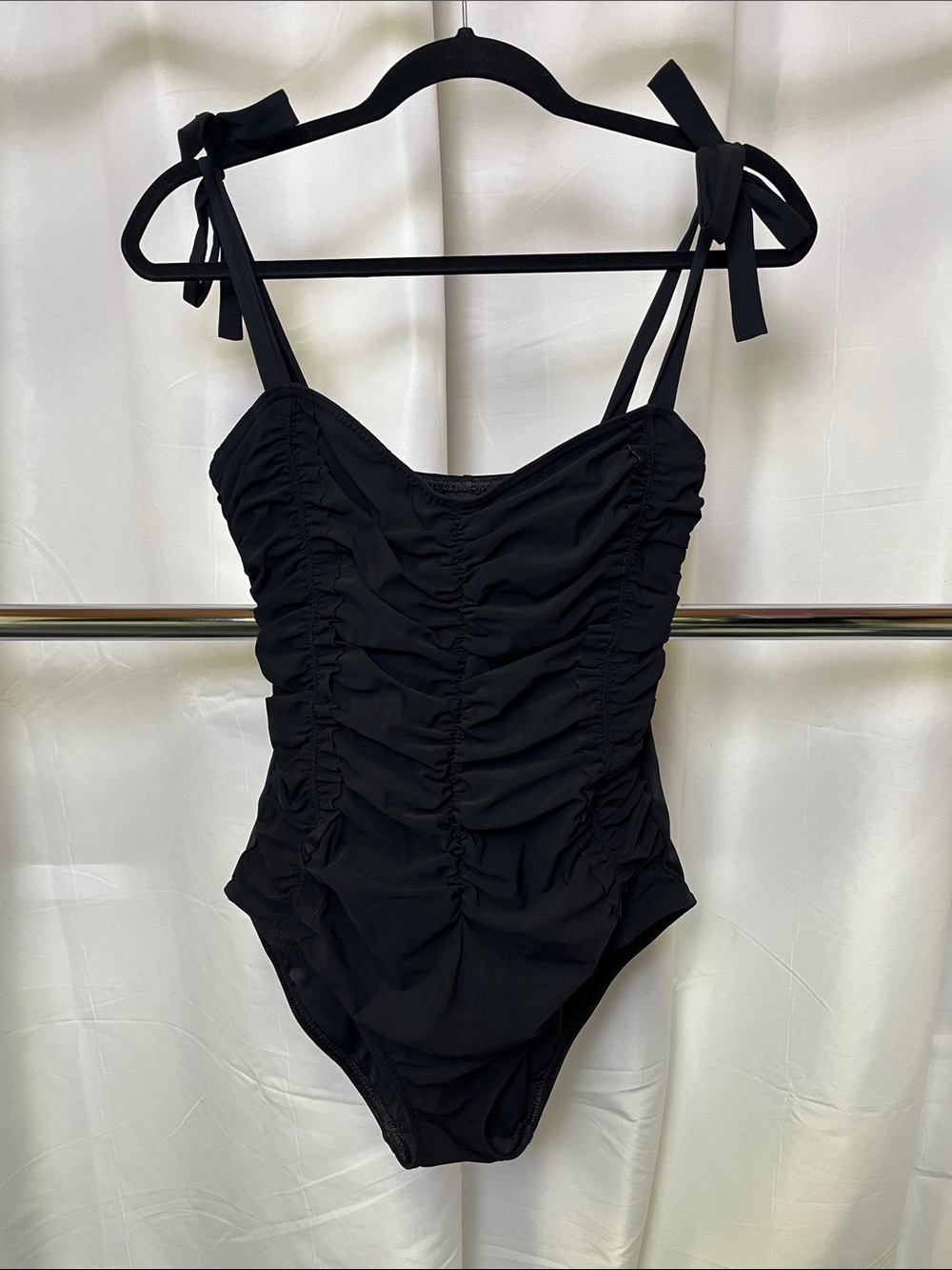 Karla Colletto Women's Tate High Back One Piece Tied-Shoulder Black Swimsuit 12